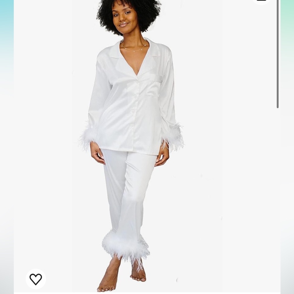 Bridal White Feather Pajamas